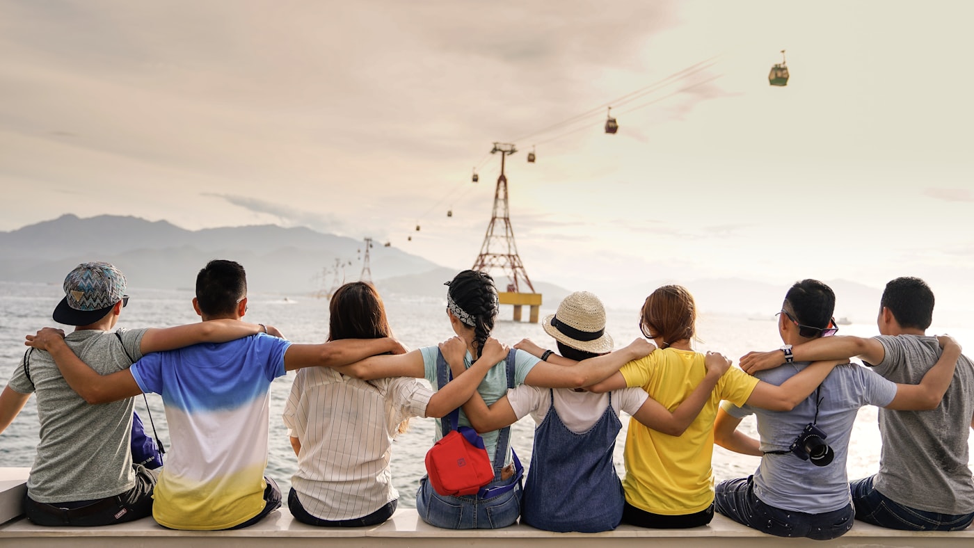 Friends sharing a joyful moment